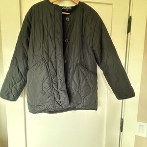 J. Crew Women's Black Reverisble Quilted Puffer Coat